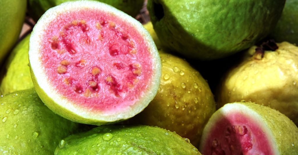 Close up of guavas