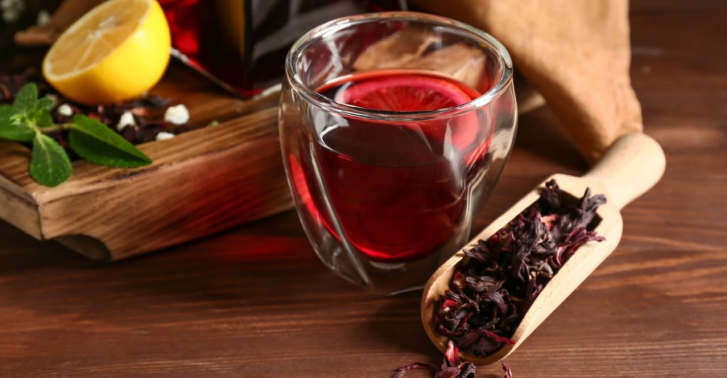 Close Up of Hibiscus Tea in a Cup