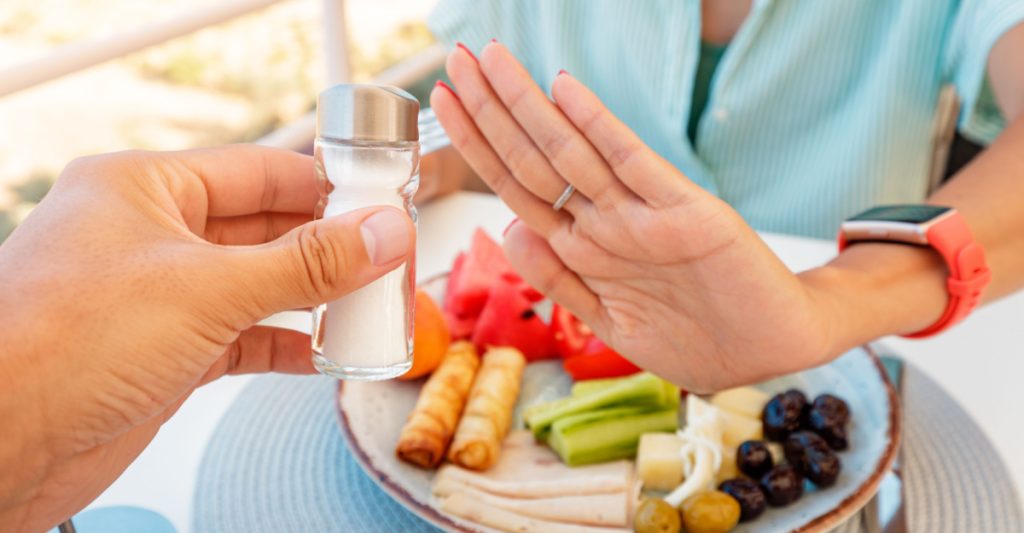 Woman saying no to salt