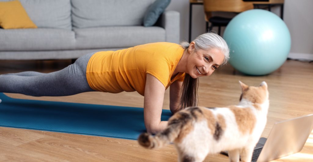 A Healthy Woman Exercising